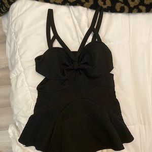 Free People black peplum top